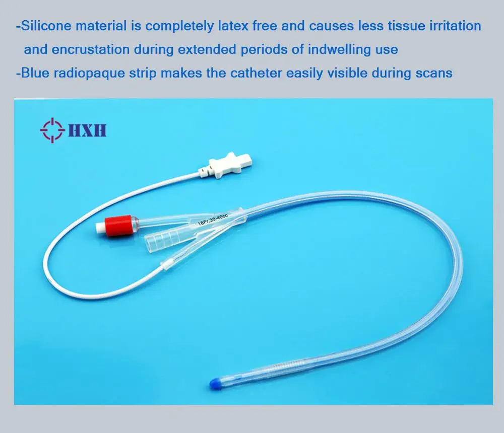 3-way Temperature Sensor Urinary Catheter All Silicone Three Chamber ...