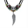 Vintage creative wing beaded long sweater chain