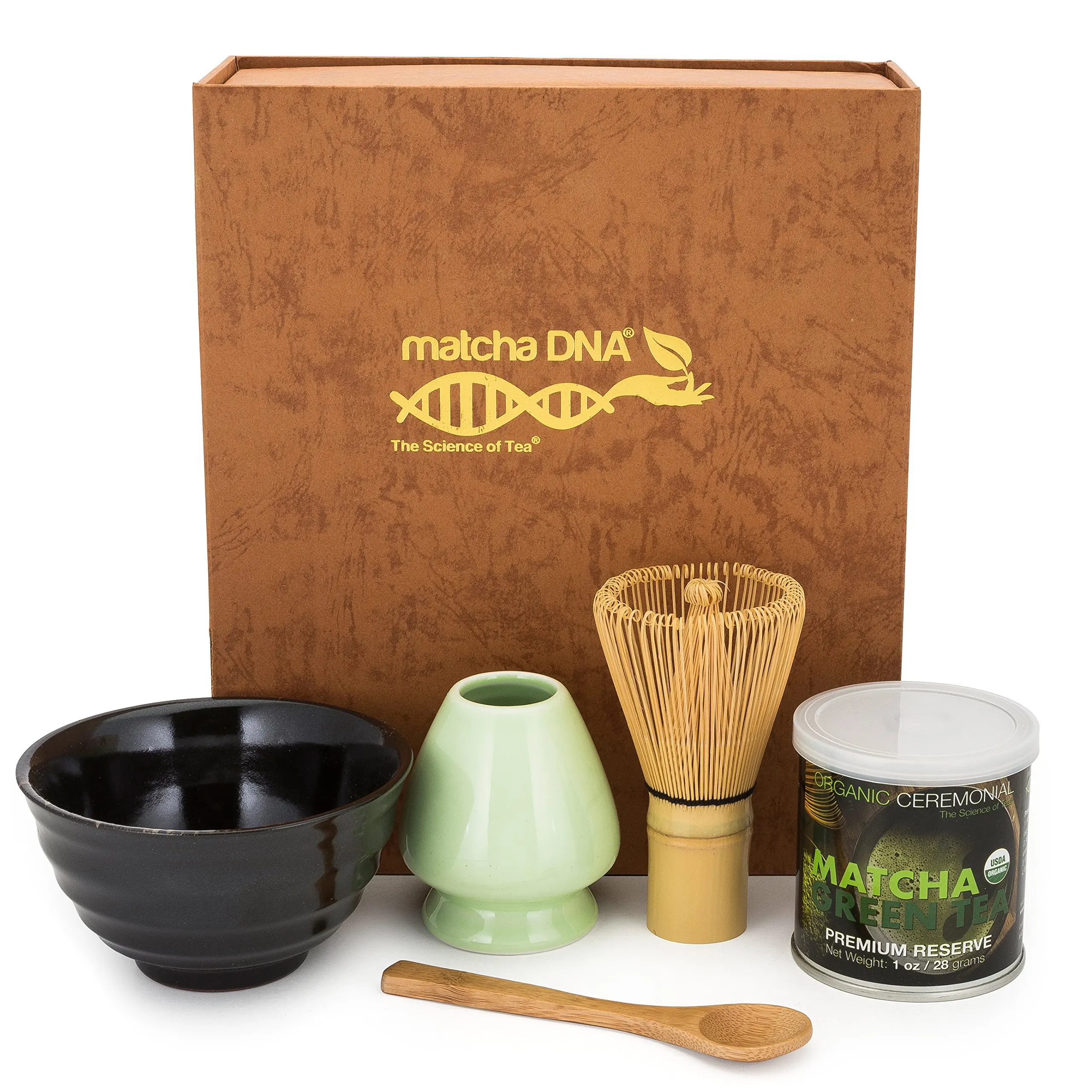 Gift Box Matcha Green Tea Gift Set Whisk Holder 4 Items Bamboo Whisk and Scoop Japanese Made Beige Bowl Start Up Kit Matcha Tealyra