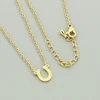 Cute Horseshoe Pendant Necklace Stainless Steel Chain Women Jewelry Real Gold Silver Plated Gifts
