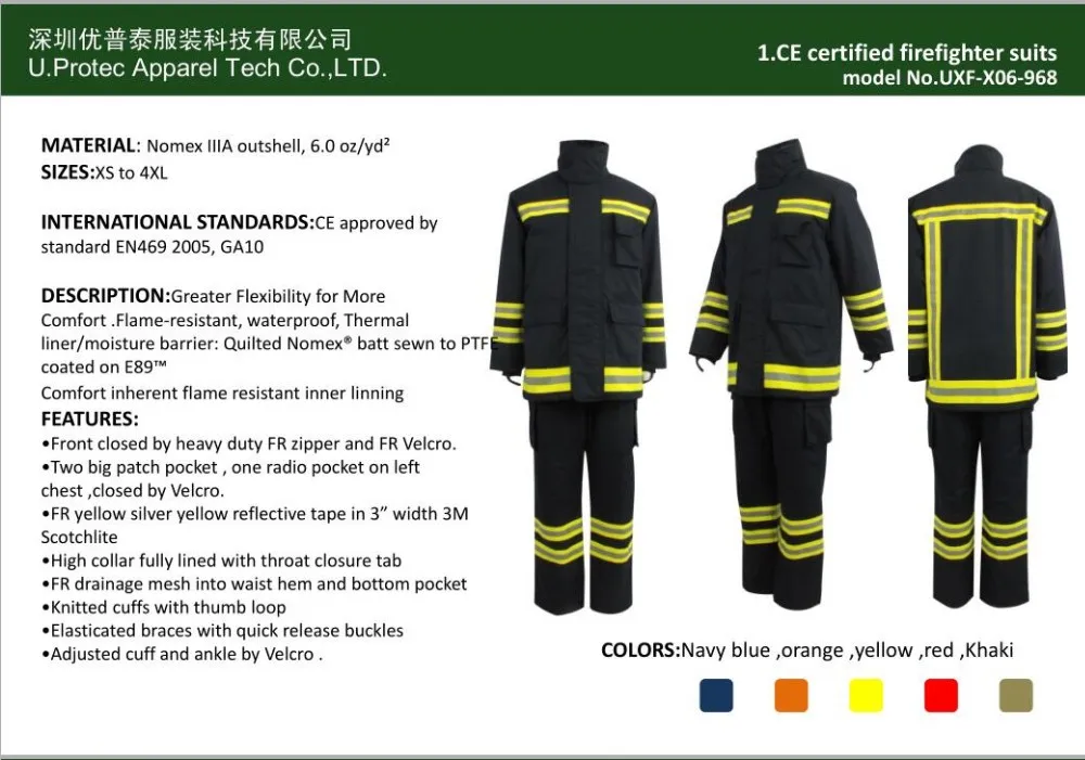 En469 Structural Firefighting Suit/ Nomex Firefighter Suit /firmen
