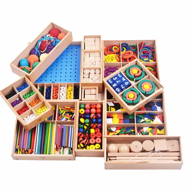 Froebel البيئية للأطفال لعبة تعليمية خشبية مجموعة مع 15 نوعا من وسائل