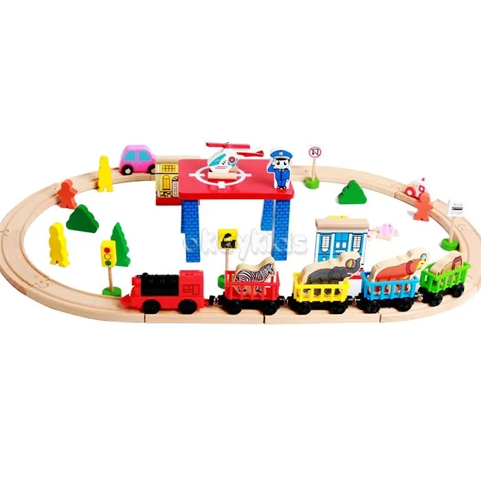 2017 Wholesale Toddlers Wooden Model Train Sets Funny Kids Wooden Model