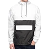 Mens Sport Running Jacket Two Tone Anorak Windbreaker Jacket With Zipper Storage Pouch