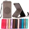 Luxury Phone Bags for 5G 6s 7 plus 5.5" Case Emboss flower Leather Stand Pouch Flip Vertical Wallet for iphone 8 X coque shell