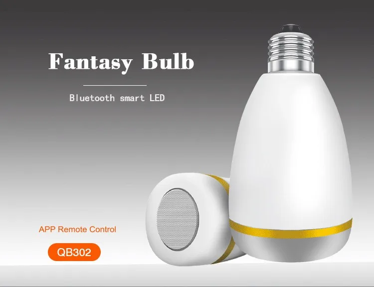 App control stereo sound system blue tooth speaker with led light bulb