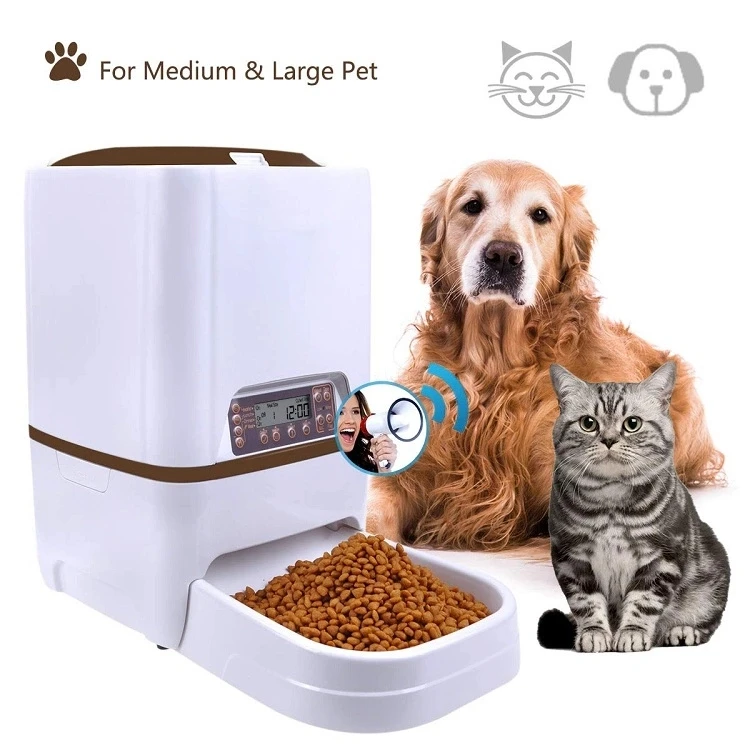 6.5L Automatic Pet Dog Food Feeder With Voice Recording / LCD Screen Bowl For Medium Small Dog Cat