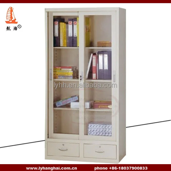 Glass Furniture Steel And Glass Shelves Vertical Filling Cabinet