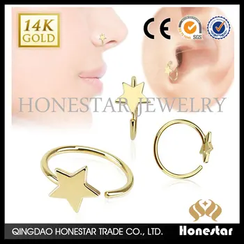 Surgical Steel Star 14k Anodized Gold 