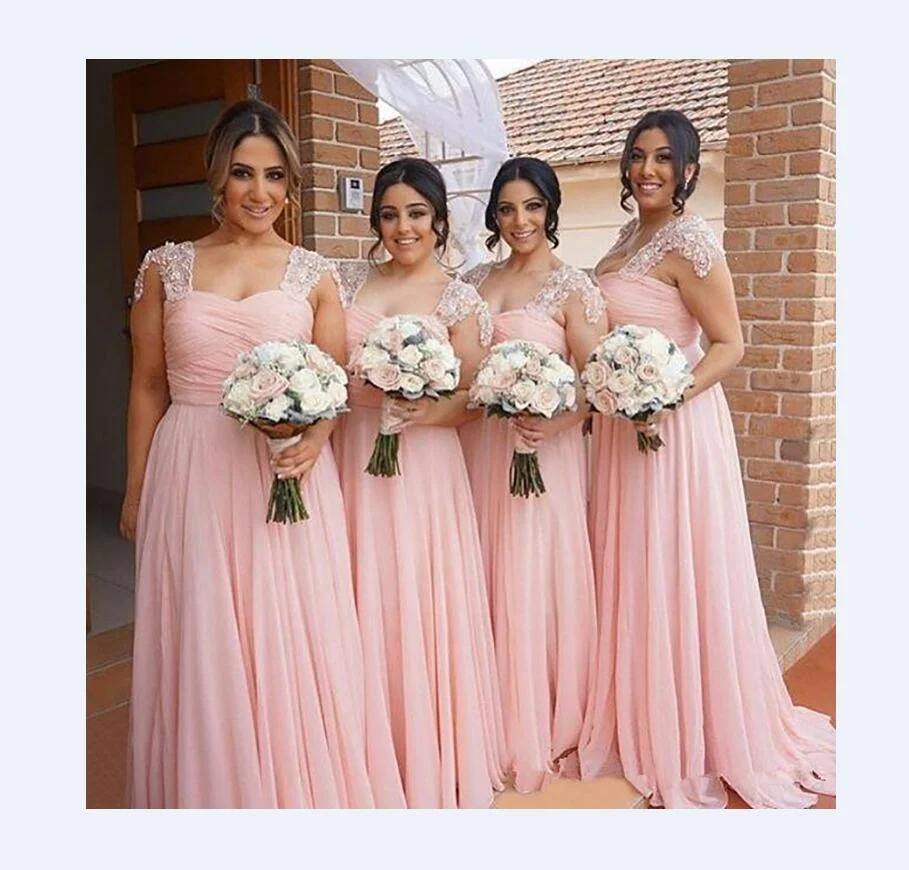 plus size blush pink bridesmaid dresses