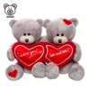 New Valentine Gift Idea Super Soft Plush Grey Teddy Bear Toy With Red Heart Fashion Pretty Cute Stuffed Plush Couple Teddy Bear