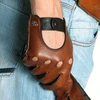 Top Quality Men Sheepskin Real Solid Genuine Leather Driving Glove