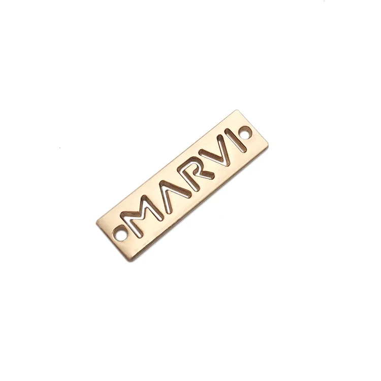 Factory price custom die zinc metal label tag for shoe