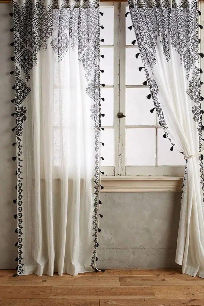 black lace swag curtains