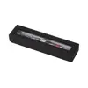 White Interior Clear Plastic Viewing Textured Linen Black Cardboard Paper Single Window Pen Box with logo printing