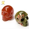 Colorful natural stone carved skull charms for bracelet making