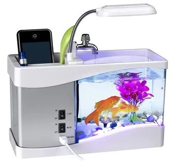 Mini Led Multifonctionnel D'aquarium Électronique Avec De L'eau En Cours D'exécution Conduit Pompe Lumière Calendrier Horloge Blanc Noir Buy Mini Led Multifonctionnel D'aquarium Électronique Avec De L'eau En Cours D'exécution Conduit Pompe Lumière Calendrier Horloge Blanc Noir Buy