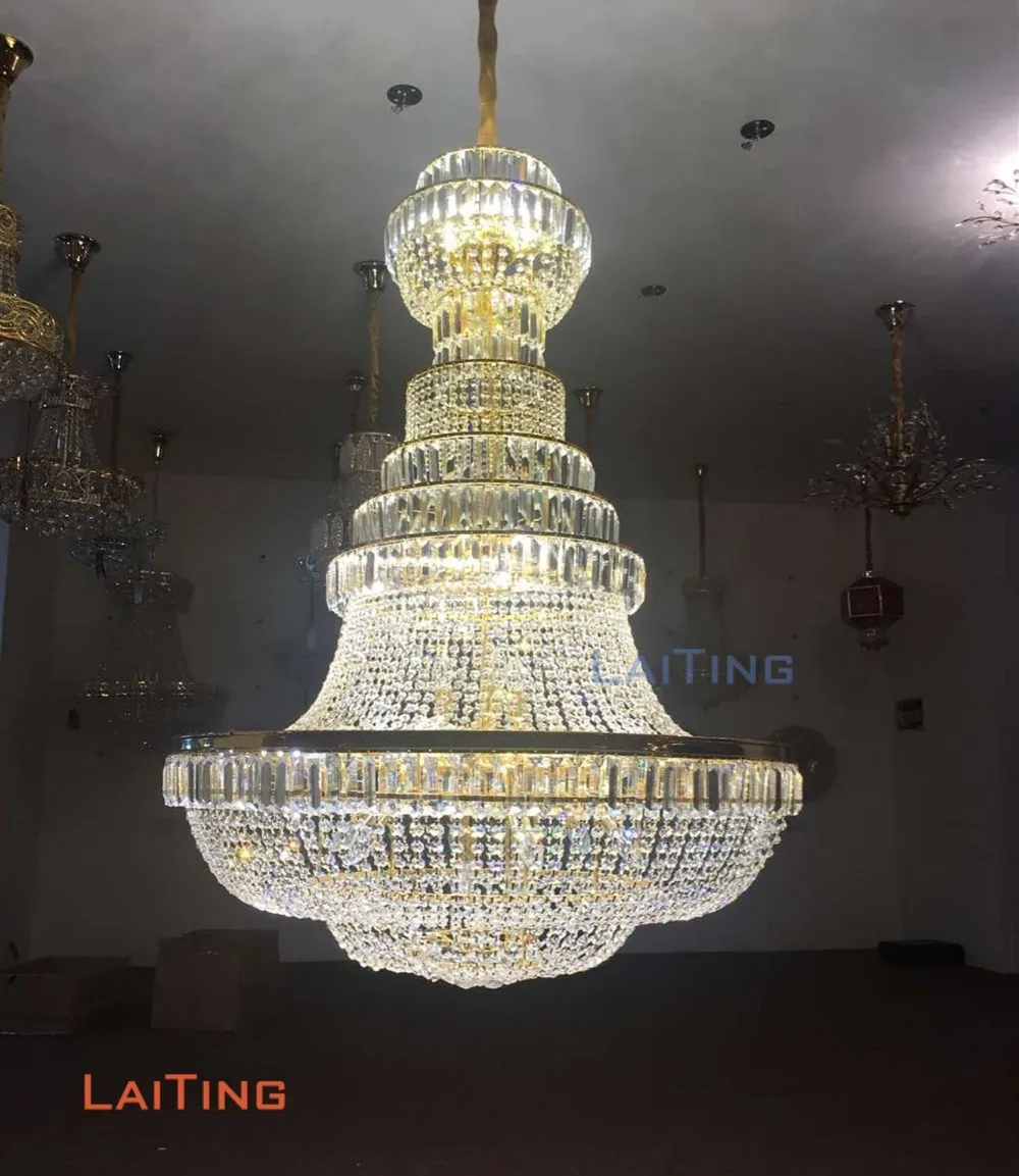 Grand Ballroom Chandeliers High Ceiling Lighting Antique Crystal 61002