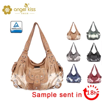 Angel Kiss Dubai Washed Leather Handbags Purses Fashion Women High Angel Kiss Dubai Washed Leather Handbags Purses Fashion Women High Quality Bag For Lady Whole Price