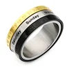 Custom Jewelry Black Gold Mens High Quality 316l Titanium Steel Turning Ring