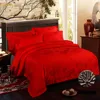 Wholesale Chinese high quality red wedding jacquard bed sheet sets