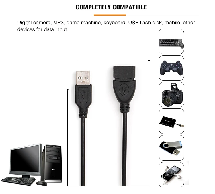 Customize Different Lengths Usb Extension Cable Popular Extra Female