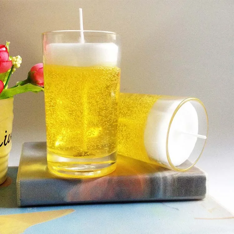 2 Oz. Shoot Clear Jar Yellow Jelly Wax Smokeless Beer Gel Candle Buy