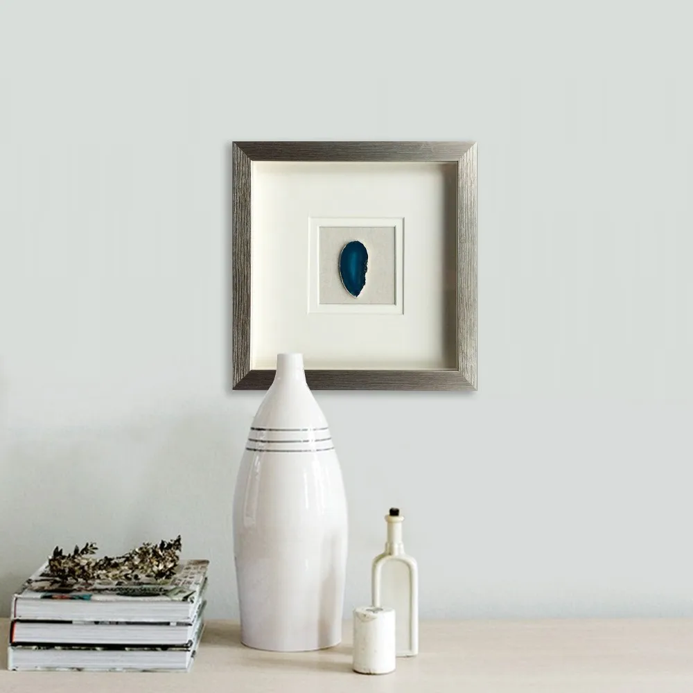 25x25cm Small Size Blue 3d Shadow Box Agate Wall Art Buy Shadow Box