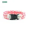 Wholesale Azo free & Nickel free 100% handmade paracord dog collar soft rope with plastic buckle and D-ring in light weight