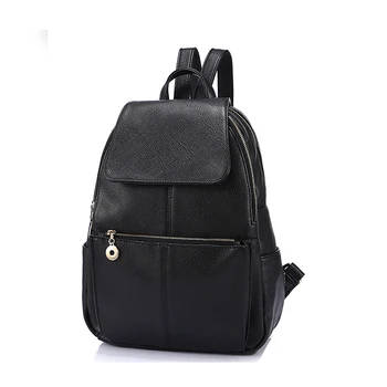 Fashion Leisure Women Pu Leather Backpack,Ladies Fancy Black Backpack ...