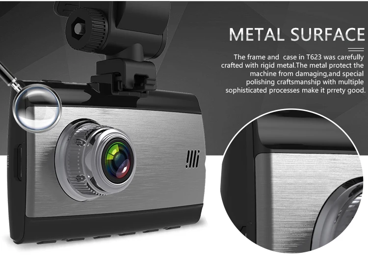 dual lens travelling dash camera 3 inch display car driving data