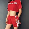 Summer Fashion Elastic Band With Button Open Fitness Yoga Women Shorts