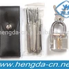 Transparent Practice Padlocks with 12pcs Unlocking Lock Pick Set Key Extractor Tool Lock Pick Tools