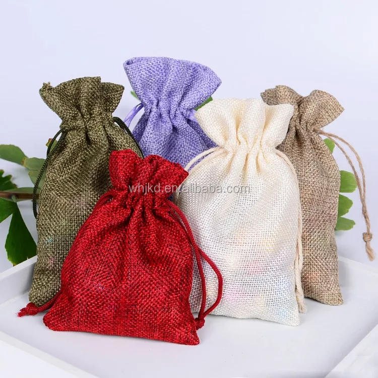 Wholesale Colored Jute Pouch Small Gift Jewelry Bag Buy Jute Bag