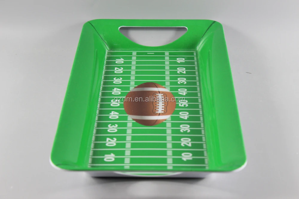 2015 Football Field Melamine Serving Trays With Handles