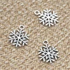 Snowflake Charm Antique silver tone Winter Snowflake pendant 15x20mm