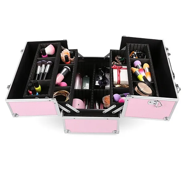 medium pink aluminium vanity case