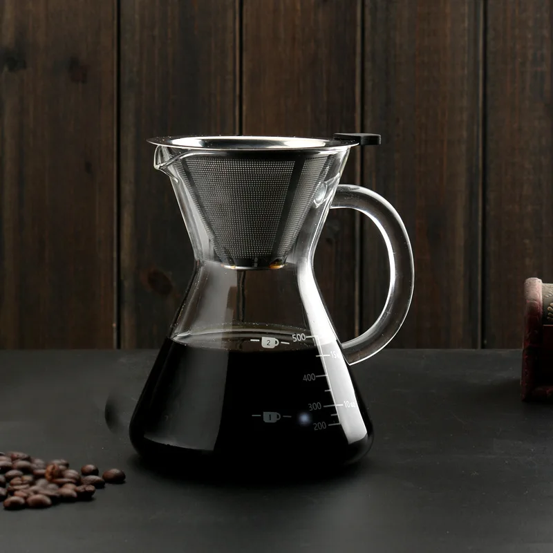 500ml Mini Drip Coffee Maker Glass Unique Pour Over Coffee Maker For