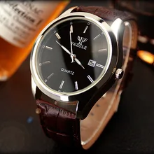 2016 Homens Relógio Marca Yazole Relógio de Quartzo Negócio Relógio de Pulso de Couro de Alta Qualidade Auto Calendário À Prova D’ Água relogio masculino