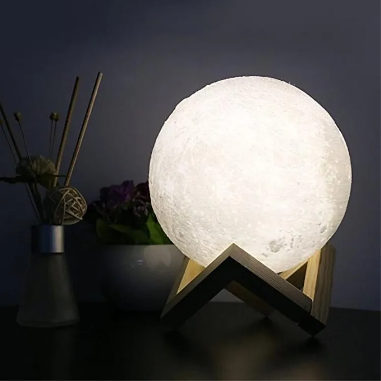 Ebay Hot Selling USB Rechargeable Lunar Night Light 3D Moon Lamp Decorating 15cm