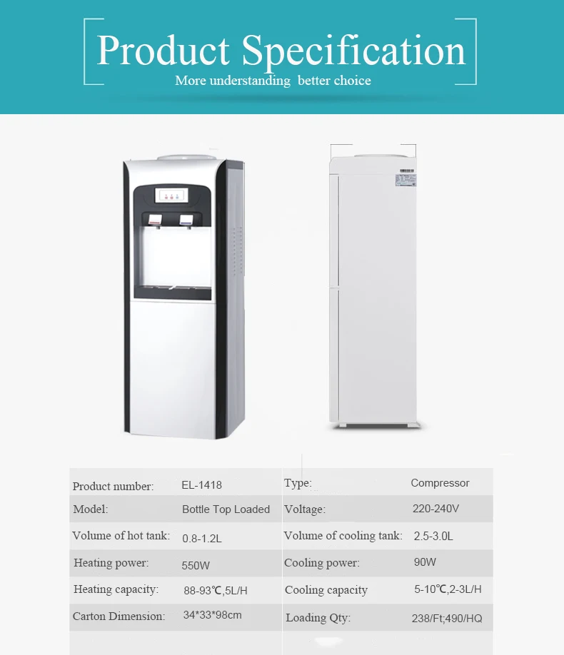 Normal Top Loading Standing Home Style Hot And Cold Water Dispenser