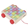 Functional kids toy wooden block alphabet letter Attractive Wooden Pull Along Alphabet Building Block toys for kids