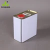 factory wholesale 2L square metal bucket with spout lid lock ring for liquid storage