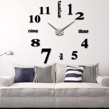 Diy Large Watch Wall Clock Modern Design Stickers Mirror Effect Acrylic Gl Decal Home Decoration Relogio De Parede High Quality Decorative Diy Large Watch Wall Clock Modern Design Stickers Mirror Effect Acrylic Gl Decal Home Decoration Relogio De Parede High Quality Decorative