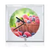 Sunmeta wholesale round shape glass with clock blank sublimation glass frame
