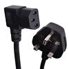 2m 1.0mm2 UK 90 degree Power Cord IEC320 C13 right angle to BS 1363