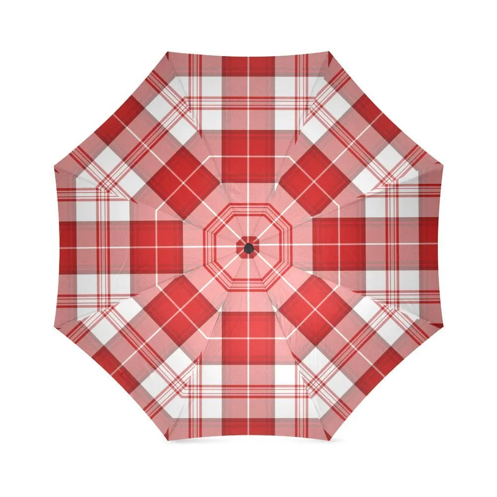 Custom Scottish Tartan Plaid Pattern Compact Travel Windproof Rainproof Foldable Umbrella