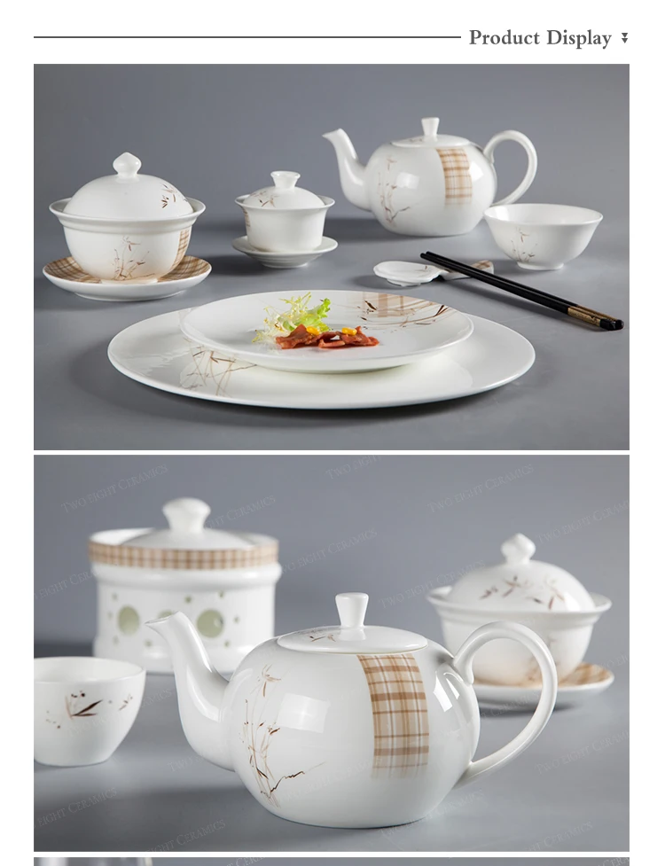 Wholesale Factory Ceramic Restaurant Use Porcelain Dinnerware Set, High Quality Crockery Tableware Fine Bone China Dinner Set%