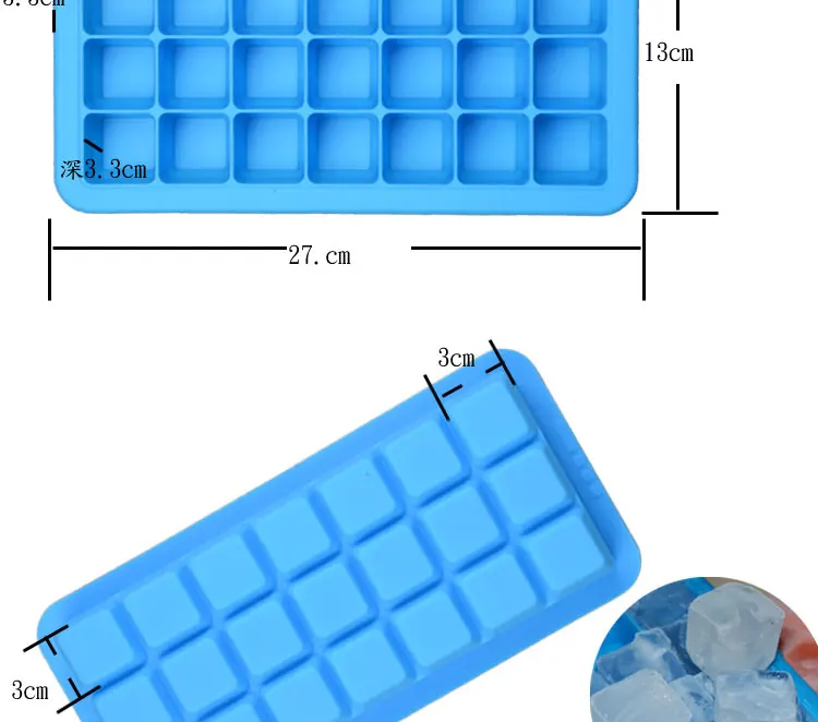 21 Ice Cubes Ice Cube Tray Popsicle Molds Silicone Ice Mold