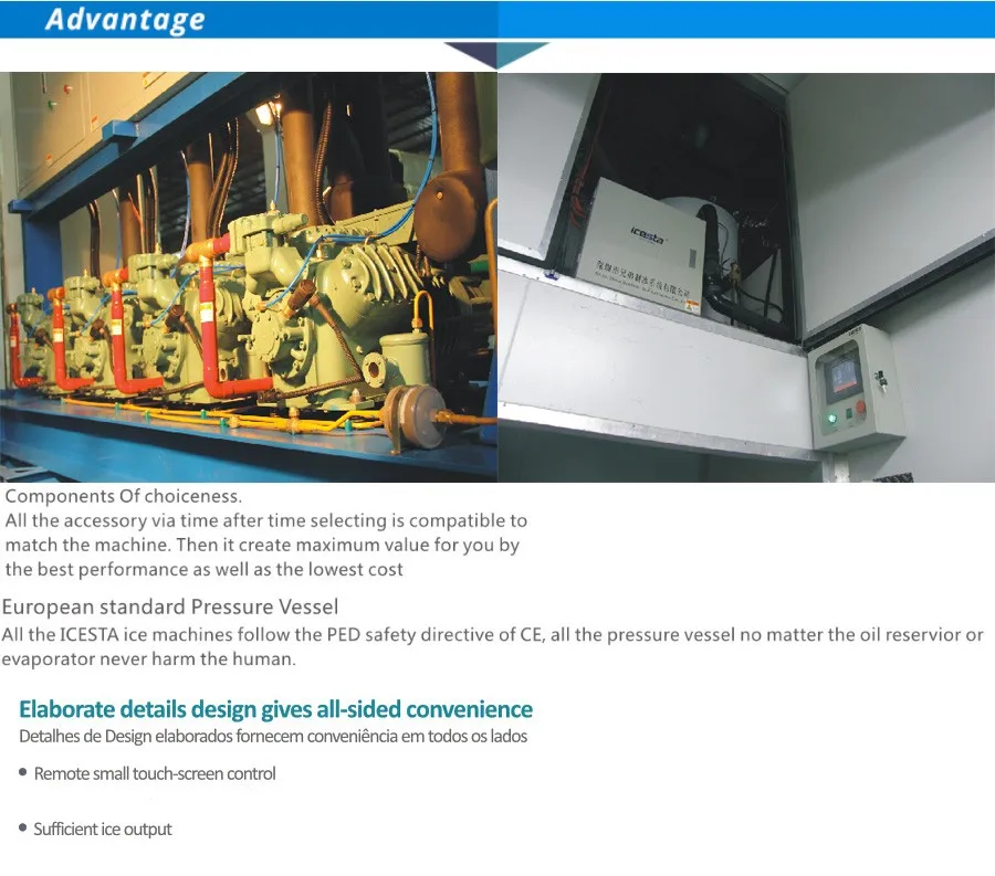 ICESTA CE aprobó la creadora automática de hielo de hielo Evaporador de Drum Evaporador de hielo de amoníaco